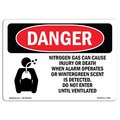 Signmission Safety Sign, OSHA Danger, 10" Height, 14" Width, Aluminum, Nitrogen Gas Can Cause Injury, Landscape OS-DS-A-1014-L-2462